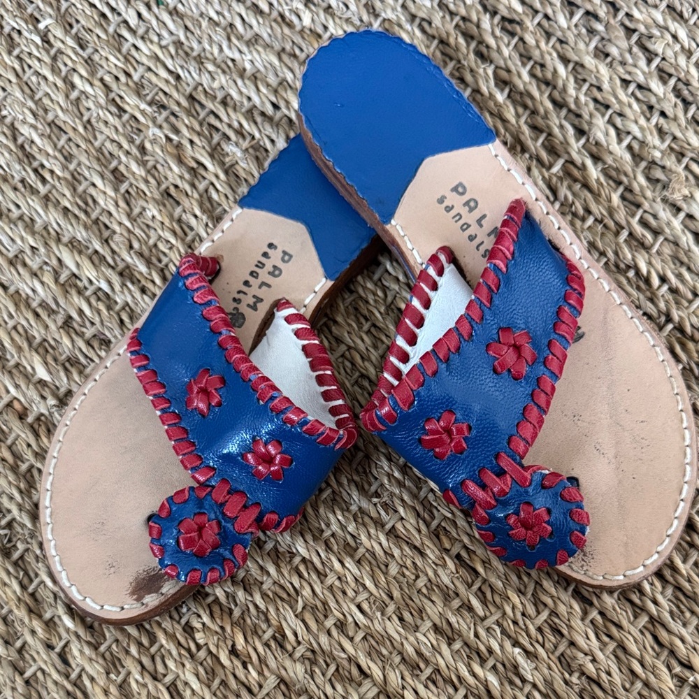 Palm Beach Sandals Kids Blue and Red Sandals